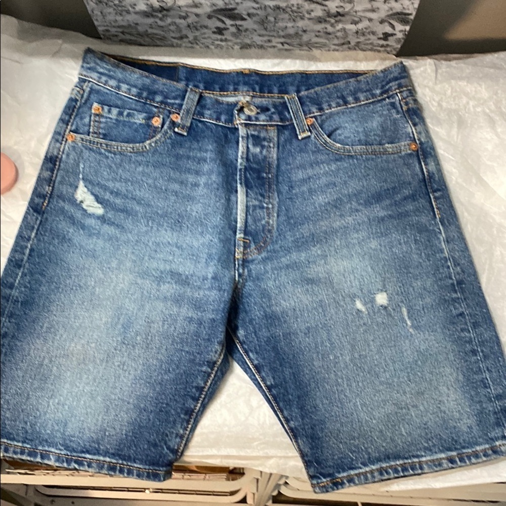 Levi's High Waist Denim Shorts in Blue